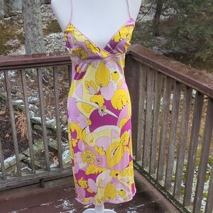 Tibi Yellow and Pink Floral Dress